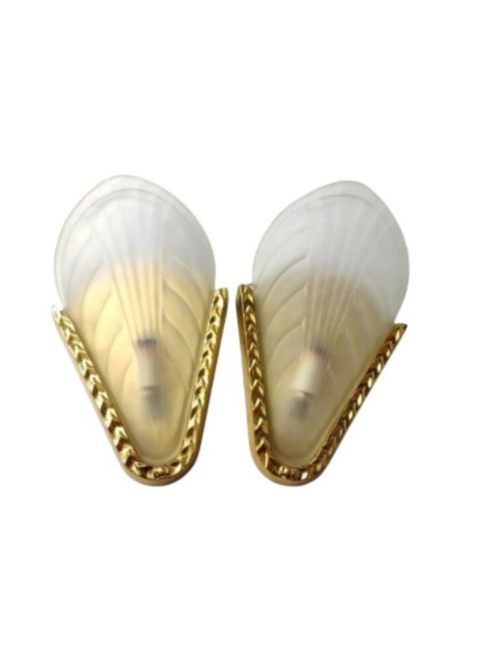Artcraft Electric Luminaire Art Deco Style Solid Brass Slip Shade Sconce Lights
